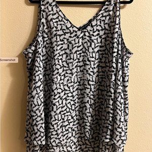 Sleeveless Vneck Swing Double Layer